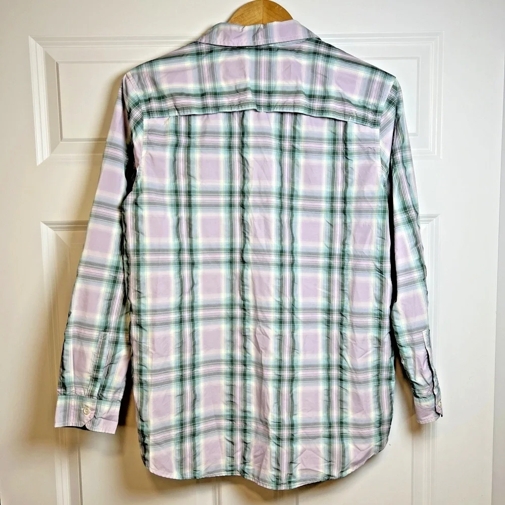 Eddie Bauer Travex Classic Fit Plaid Button Down Shirt Women's Medium A1869